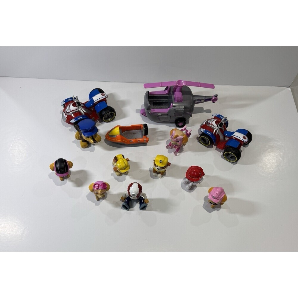 Paw Patrol Lot of 13 Figures Vehicles Toys Skye Ryder Marshall Rubble Spinmaster - Picture 5 of 8